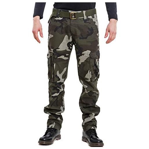 Toocool - pantaloni uomo cargo militari mimetici tasconi cotone camouflage nuovi lb907 [46, lb908 mimetico]