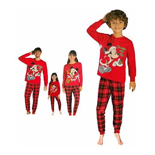 Sabor pigiama di natale famiglia disney - pigiama invernale caldo cotone - fantastica idea regalo natale - pigiama natale famiglia - set natale famiglia (pigiama bambina 6494, 7-8 anni)