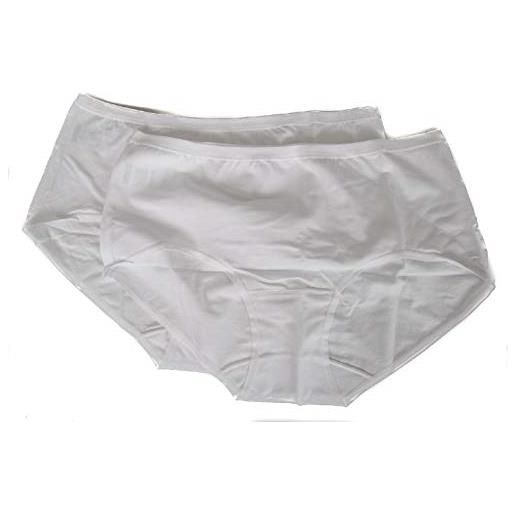 RAGNO confezione 2 slip donna cotone bordato liscio bipack articolo 07180s fly midi, 010b bianco, l