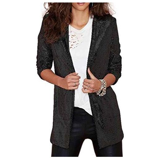Keepmore giacca cardigan outwear con paillettes da donna cardigan glitter paillettes multicolor sparkly