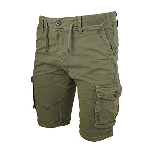 AK collezioni shorts pantaloni corti uomo cargo verde militare bermuda pantaloncini estivi (50)
