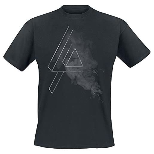 Linkin Park smoke logo uomo t-shirt nero l 100% cotone regular