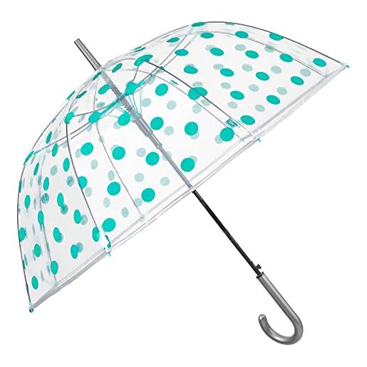 PERLETTI ombrello trasparente automatico donna con giostra cavalli - ombrello lungo a cupola carousel carosello da pioggia - ombrello resistente antivento grande con manico - diametro 89 cm (giostra)