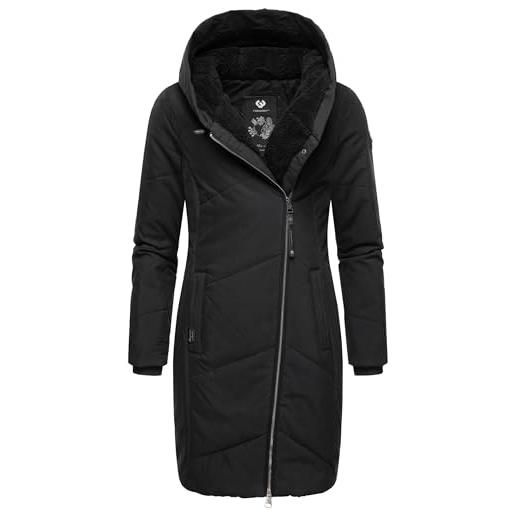 Ragwear gordon long - cappotto invernale da donna, con cappuccio, taglie xs-xxl, black23, xs