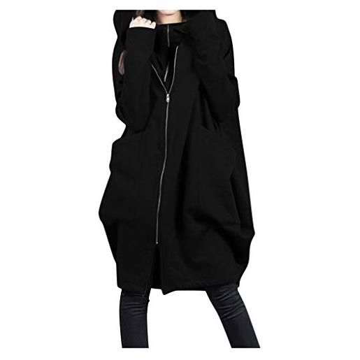 Generico cardigan a maniche lunghe per donna cardigan aperto sul davanti con tasche maglione cardigan leggero spolverino casual maglia lana (1005oitc-black, l)