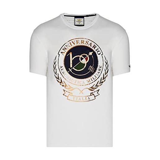 Aeronautica Militare t-shirt uomo ts2118 tshirt anniversario 100 anni (xl, bianco)