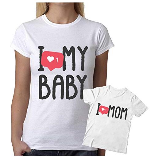 t-shirteria coppia tshirt madre figlia festa della mamma i love you mom i love you mom madre e figlia t-shirt idea regalo