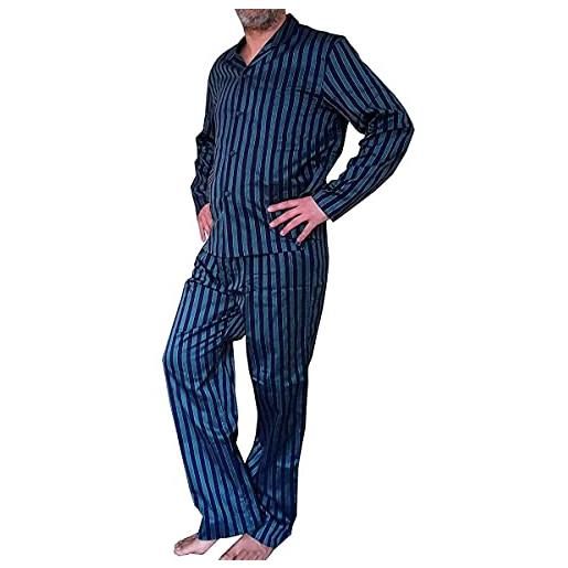 PIER MORI'S pigiama uomo lungo aperto elegante con collo e pantalone aperto cotone makò bip bip e02661 (bordeaux, 52 it uomo)