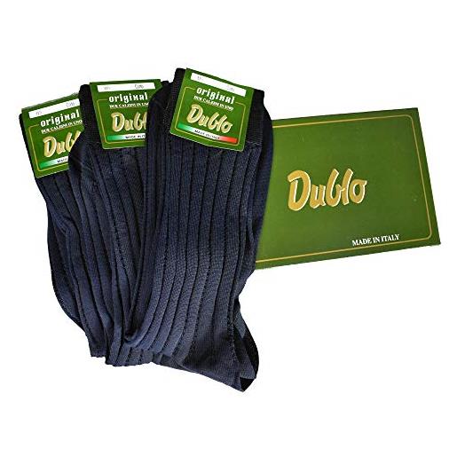 DUBLO calzini corto made in italy, filo scozia, colori assortiti, cotone resistente colori blu taglia 11-11 1/2 = 42-43