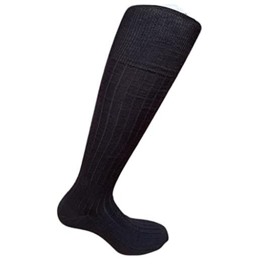Infinity 12 paia calze lunghe uomo sanitaria caldo cotone 100% morbide di qualità relax riposanti elasticizzate (12paia nero)