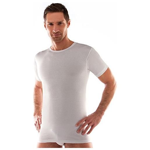 Liabel 3 t-shirt corpo uomo girocollo interno lana e cotone sulla pelle bianco art. 5121/23 (4/m)