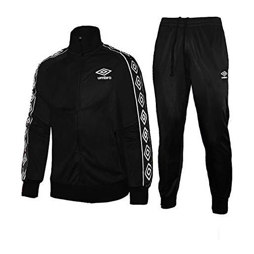 Umbro tuta uomo full zip acetata nuova collezione art. 30031 (xxl, nero)
