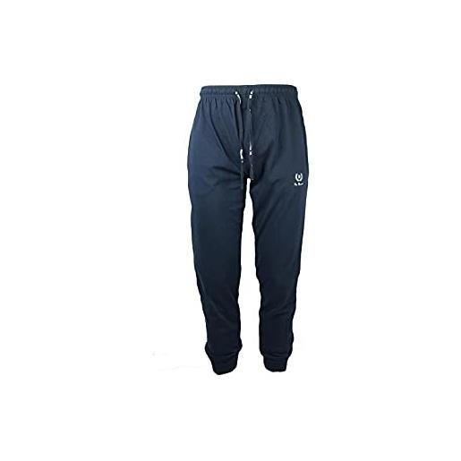 BE BOARD cassaniti pantalone tuta uomo taglie forti 7xl-8xl-9xl cotone leggero art 920big elastico caviglia (blu, 8xl)