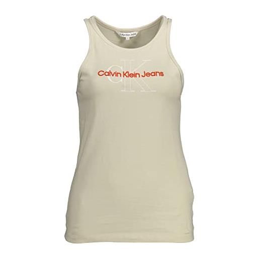 Calvin Klein Jeans two tone monogram tank top t-shirt, eggshell, s donna