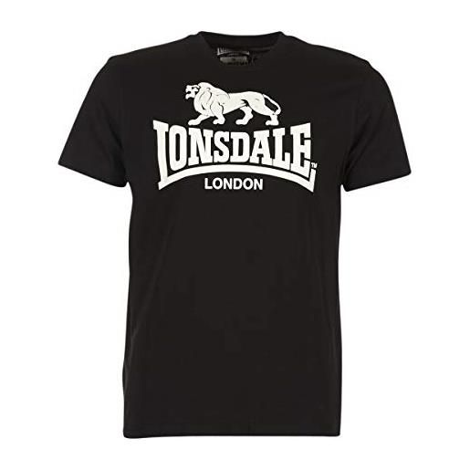 Lonsdale logo t-shirt, nero/oliva, xl uomo