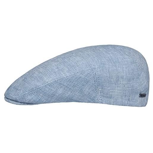 Stetson coppola just linen donna/uomo - made in the eu berretto estivo lino cappello piatto con visiera, fodera estate primavera/estate - 60 cm grigio chiaro