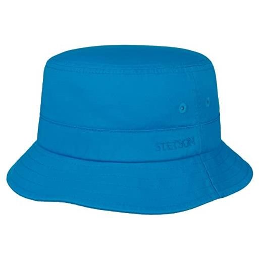 Stetson cappello in cotone organico anti uv donna/uomo - di tessuto da pescatore primavera/estate - m (56-57 cm) blu