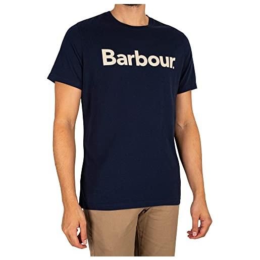 Barbour uomo t-shirt dal taglio sartoriale con logo, blu, s
