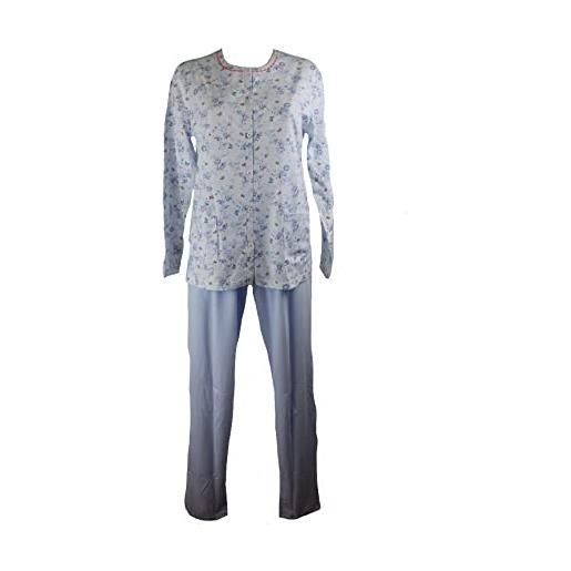 Linclalor pigiama donna aperto in maglina di cotone taglie forti e calibrate (cocoon, 56)