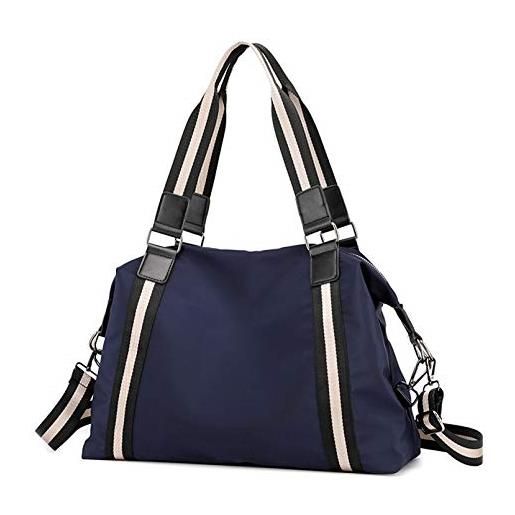 POPOTI borsa tracolla da donna, borsa spalla portafoglio impermeabile nylon borsa a mano zaino tote multifunzione scuola tasca messenger crossbody bag (blu)