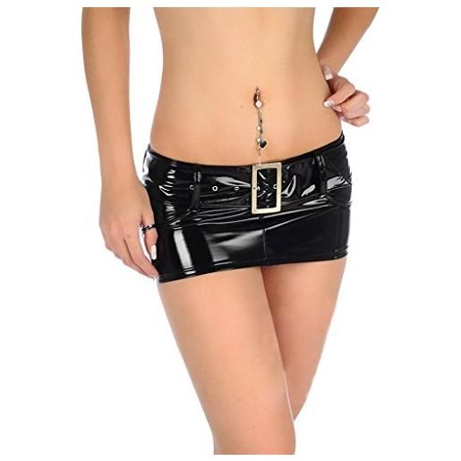 LinvMe minigonna donna gonna corta sexy hot cotone denim nera s