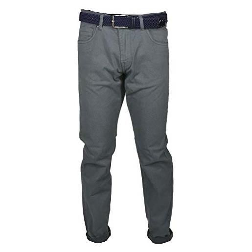 Alfio - pantalone da uomo slim fit chino in micro fantasia made in italy grigio (56 - grigio)