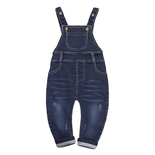 KIDSCOOL SPACE salopette di jeans blu per neonati e bambini/ragazze, salopette di jeans, blu, 18-24 mesi