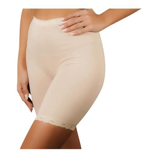 Clessidra pacco da 3 pantaloncini sottogonna donna in cotone elasticizzato made in italy pt547 (8, nudo)