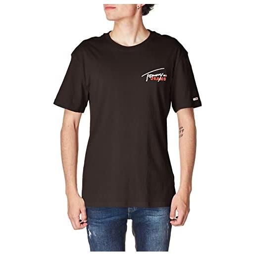 Tommy Hilfiger tommy jeans - t-shirt uomo relaxed con logo signature ricamato - taglia xl