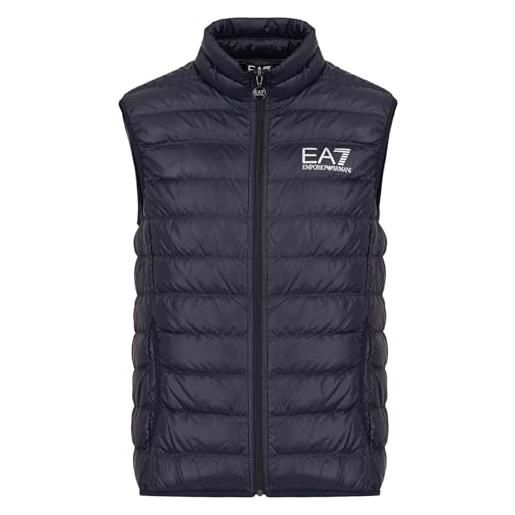 Emporio Armani ea7 gilet da uomo in vera piuma packable core identity - 8npq01 (4xl, black/silver)