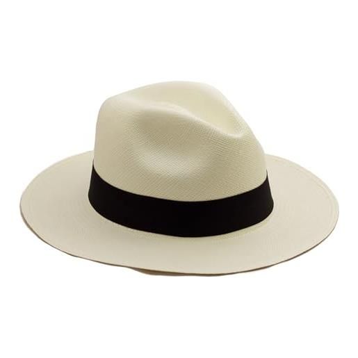 Tumia LAC tumia - cappello panama in stile fedora originale - arrotolabile - tessuto a mano. 59cm. 