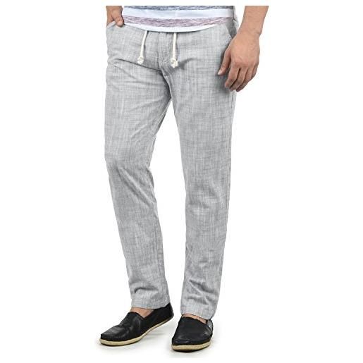 BLEND bonavo pantaloni di lino pantaloni panno da uomo in cotone 100% regular- fit, taglia: l, colore: granite (70147)