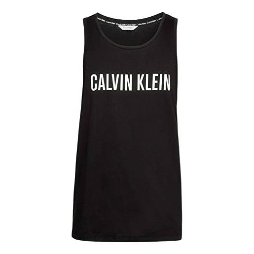 Calvin Klein canottiera uomo ck canotta pura cotone con stampa davanti articolo km0km00837 tank, beh pvh black, l