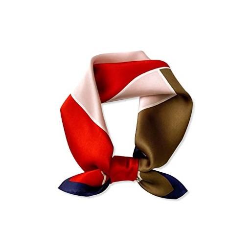 LumiSyne sciarpe di seta donna foulard quadrato motivo a righe geometriche cuciture colorate raso foulard piccolo multifunzionali fazzoletto da collo fascia per capelli paisley bandane copricapo