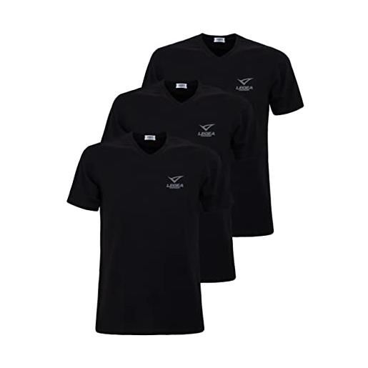 LEGEA t-shirt uomo cotone bielastico art. 850 conf. 3 pz scollo v nero xl