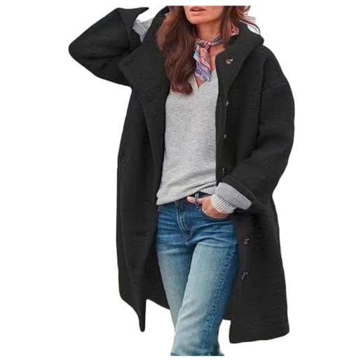 Tomwell cappotto donna sciolto manica lunga moda casual jacket cardigan con stampa a quadri sottile caldo cappotto outwear felpa a cachi 3xl