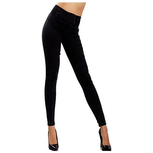 Toocool - jeans donna pantaloni skinny vita alta elasticizzati cintura w0330 [m, sj657 grigio chiaro]