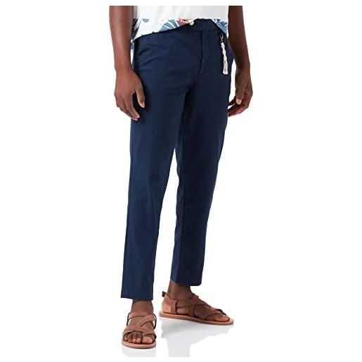 JACK & JONES pantalone in cotone leggero con bottone a vista, vestibilità slim. 30 33 blu 33w / 30l