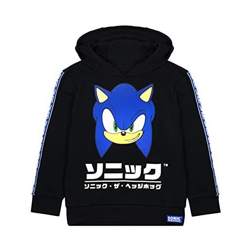 Sonic the Hedgehog felpa con cappuccio per bambini gamer black sweater 11-12 anni