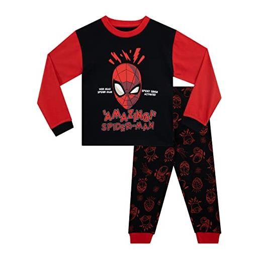 Marvel pigiama ragazzi spider-man nero 8-9 anni