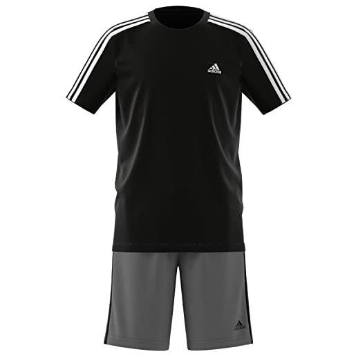 adidas b 3s t set sportivo, nero/bianco, 8 anni bambini e ragazzi