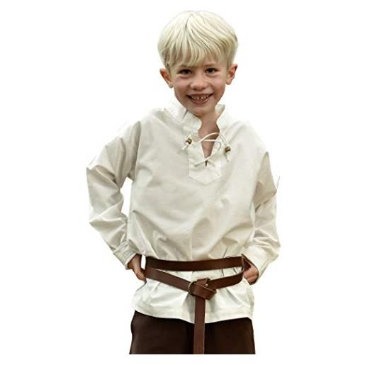 Battle-Merchant camicia medievale colin per bambino - ideale per travestimenti da cavaliere, giochi di ruolo dal vivo (larp), carnevale - diversi modelli - nero - 13-16 anni