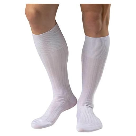 SalGiu calze sanitarie filo di scozia (6 paia) uomo lunghe senza elastico (42/44, 6 paia (bianche))