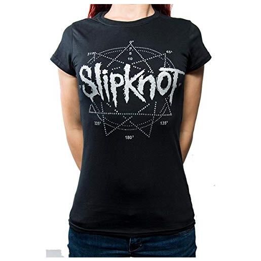 Rock Off ladies slipknot logo diamante ufficiale donne maglietta signore (medium)