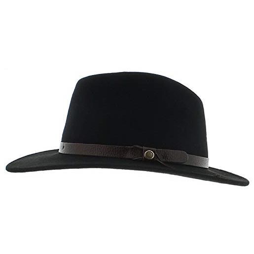 Votrechapeau - cappello fedora, in feltro impermeabile, colore: nero nero 61 cm