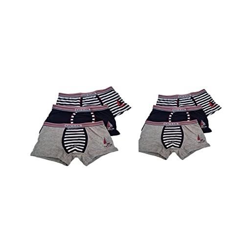 Navigare boxer cotone junior originale fantasie alla moda 95% cotone 3-6 pezzi (10 anni, 1136 6 boxer assortito)