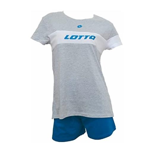 Lotto tuta donna estiva - completo donna sportivo in cotone - t-shirt e bermuda (5115 lime, l)