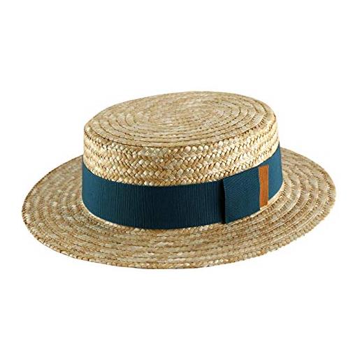Classic Italy bon clic bon genre - cappello paglietta biarritz - size 63 cm - bleu-canard