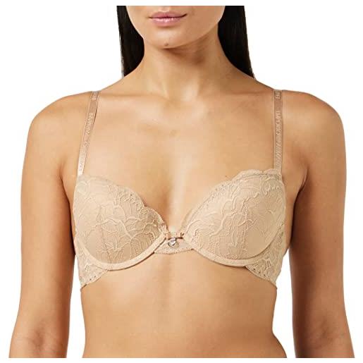 Emporio Armani natural bra virtual lace, reggiseno push up donna, beige (nude), 36 d