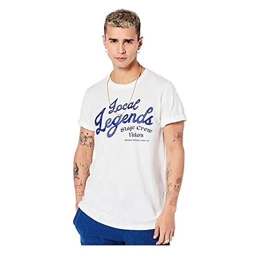 Superdry vintage merch store tee t-shirt, bianco sporco, xxl uomo